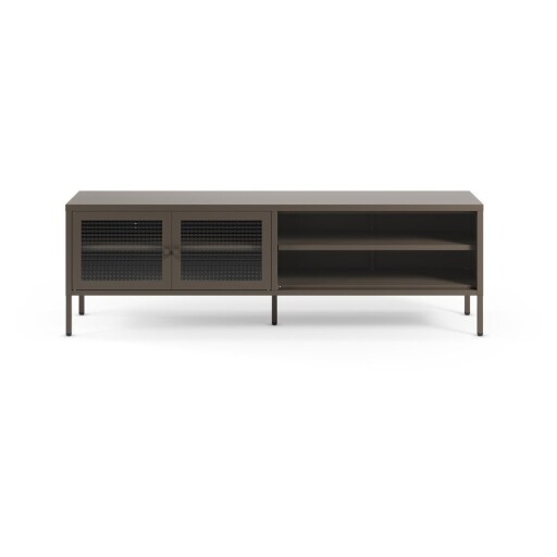 Comodă TV gri din metal 160x50x35 cm Layna – Marckeric