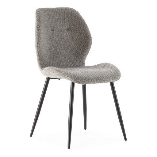 Scaune de dining gri-deschis 4 buc. tapițate Ansu – Marckeric