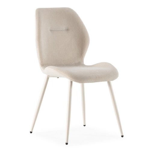 Scaune de dining crem 4 buc. tapițate Ansu – Marckeric