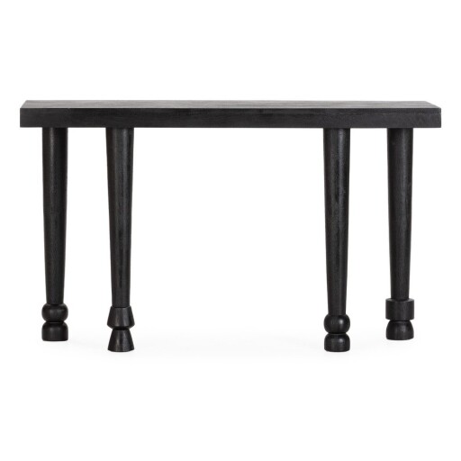 Masă consolă neagră din lemn de mango 40x130 cm Inaya – MOME