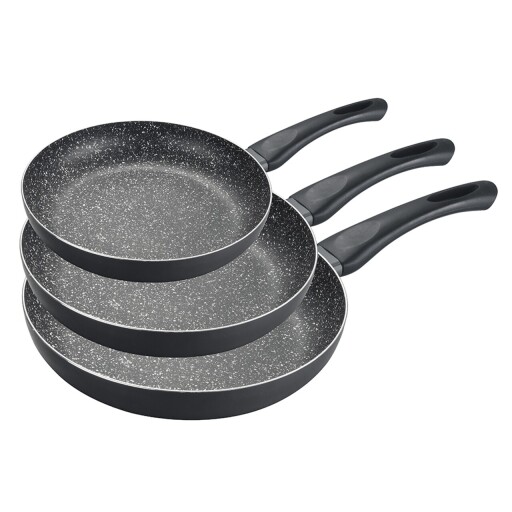 Set 3 tigai Muhler, MR-3468, aluminiu presat/invelis din marmura