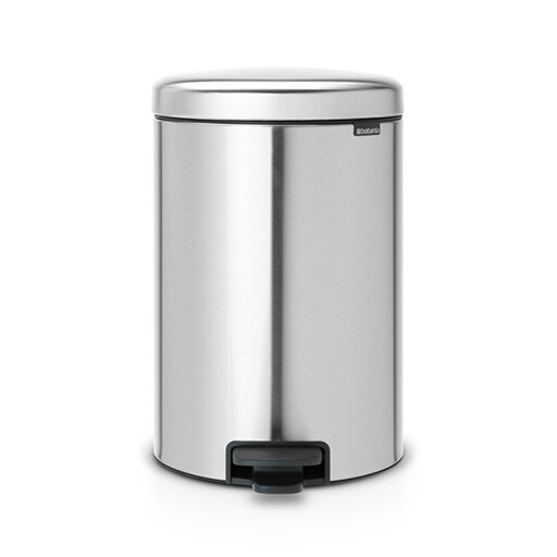 Cos de gunoi cu pedala, Brabantia, NewIcon Fingerprint Proof, 20 L, 38x29x46.7 cm, otel, argintiu