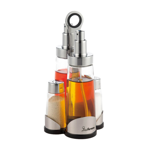 Oliviera 5 piese Vienna, Luigi Ferrero, 11x9.8x22 cm, 60 ml, 200 ml, inox/sticla