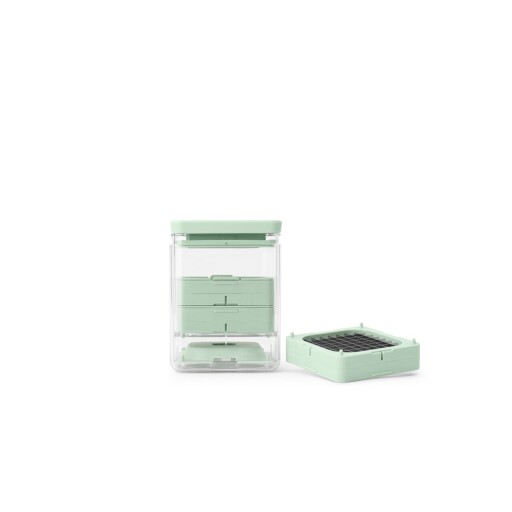 Feliator legume cu 3 lame, Brabantia, Tasty+, 11.1x11.1x15.1 cm, plastic, verde jad