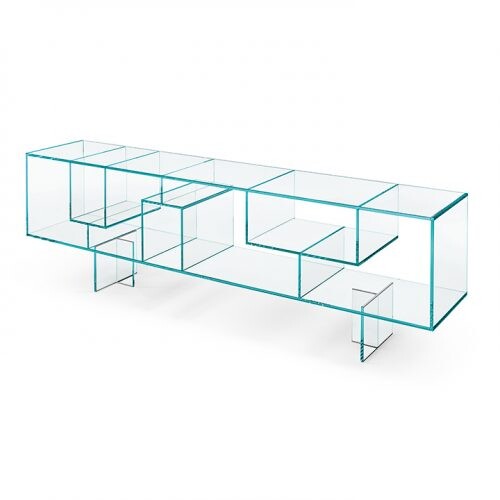 Comoda Tonelli Design Liber M  design Luca Papini  200x40cm  h60cm  sticla transparenta