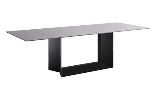 Masa extensibila Tonelli Design T5 E  design design Giulio Mancini  160 - 250x100cm  h 75cm  baza grafit  top sticla fume