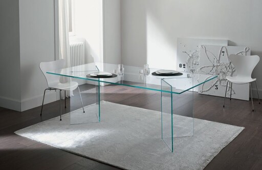 Masa Tonelli Design Bacco  design M. U.  180x90cm  h 73cm  sticla transparenta