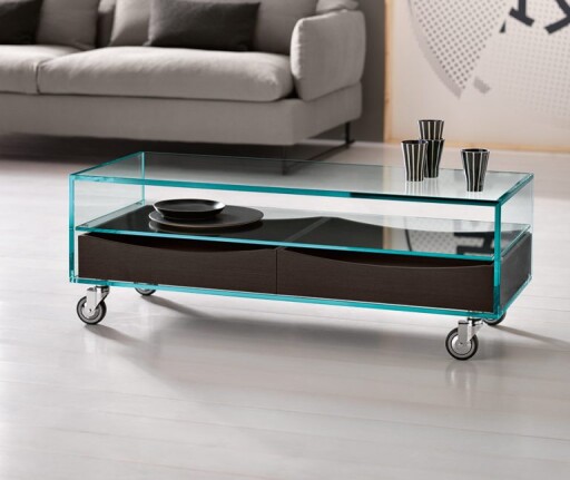 Masuta Tonelli Design Como  design Marco Gaudenzi  113x45cm  h40cm  sticla transparenta