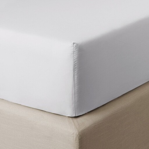 Cearceaf de pat cu elastic Descamps Unis Percale 94 180x200cm  Gri perla