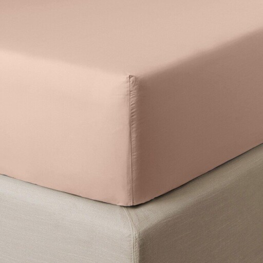 Cearceaf de pat cu elastic Descamps Sublime 200x200cm  Rose des Sables