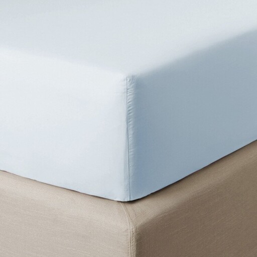 Cearceaf de pat cu elastic Descamps Coton Soyeux 160x200cm  Givre