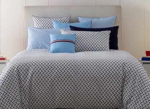 Cearceaf pentru pilota Tommy Hilfiger TH Grid 200x200cm  Oxford