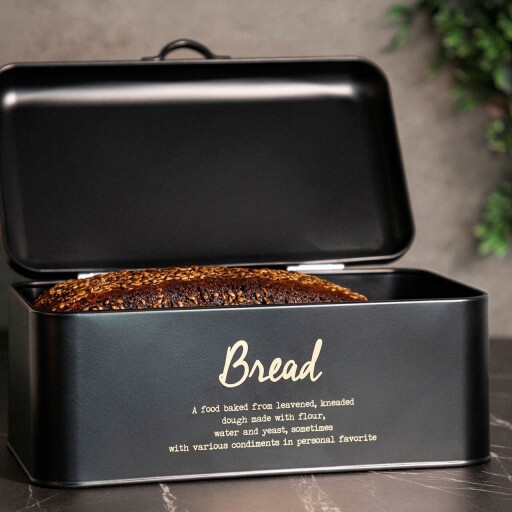 Cutie pentru paine Escille, Homla, 33x19x15 cm, inox, negru