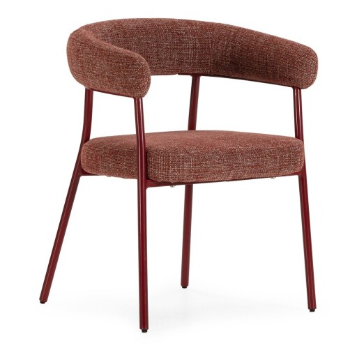 Set de scaune de sufragerie teracotă cu cotiere 2 buc. tapițat Yuri – MOME