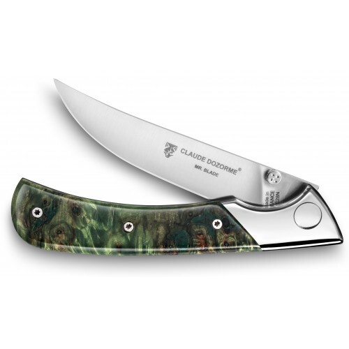 Cutit pliabil de buzunar Claude Dozorme Liner EOK  maner lemn plop verde  lama inox