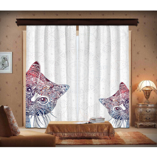 Set 2 draperii, Cipcici, 72-0007-FP05, 140x260 cm, poliester, multicolor