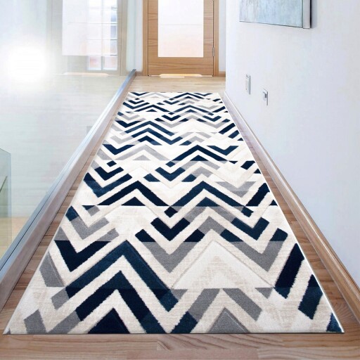 Covor, H776, 80x350 cm, Polipropilena, Albastru / Crem / Bej