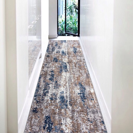 Covor, 121, 80x400 cm, Poliester, Nurca / albastru