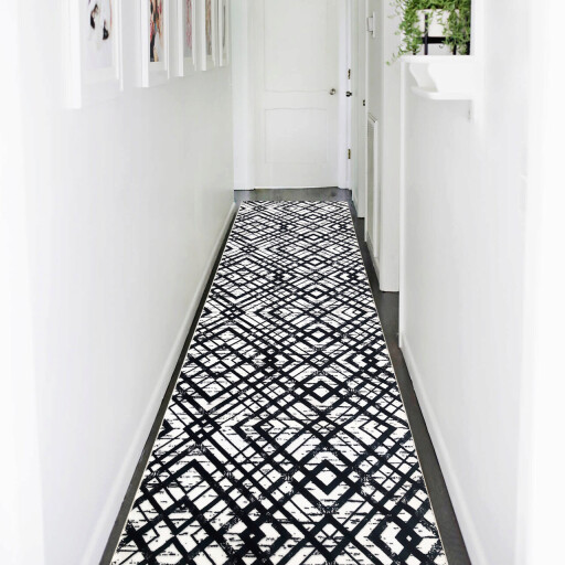 Covor, 1075, 120x150 cm, Poliester, Alb/Negru