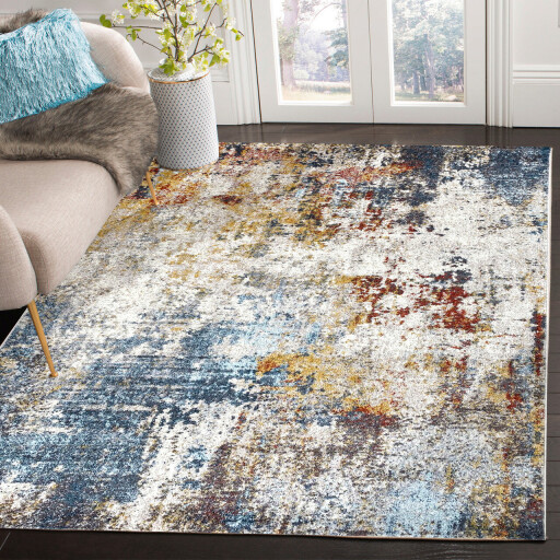 Covor, G6415 , 200x290 cm, Polipropilena, Crem / Albastru