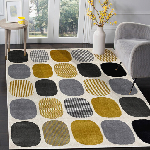 Covor, HE679 , 200x290 cm, Polipropilena, Crem / Galben