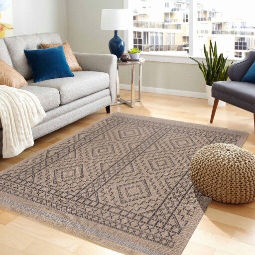 Covor, 08729B, 120x170 cm, Polipropilena, Antracit / Crem