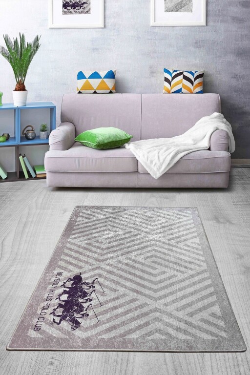 Covor, Platin DJT , 50% catifea/50% poliester, Gri/Mov