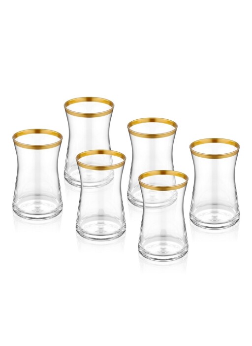 Set 6 pahare de ceai GLM0041, Mia, 3.5x3.5x9 cm, sticla