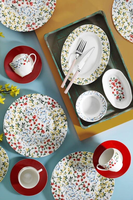 Serviciu de masa breakfast 28 piese BNKL28KH42012260, Kutahya Porselen, ceramica, multicolor
