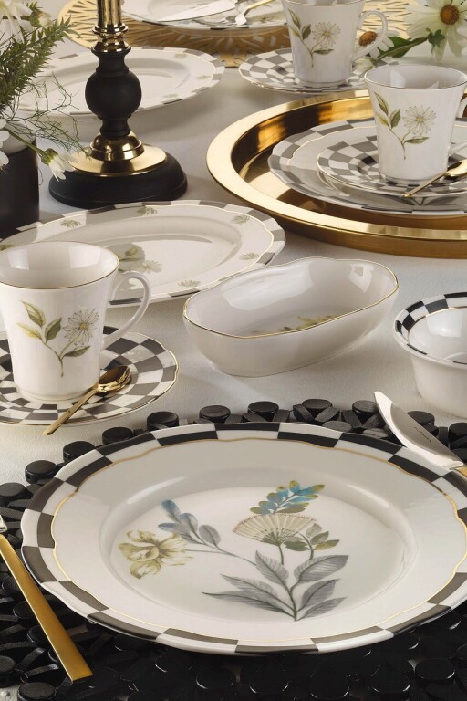 Serviciu de masa breakfast 28 piese BNOLY28KH43012055, Kutahya Porselen, ceramica, multicolor