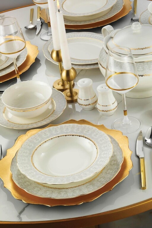 Serviciu de masa 62 piese BNOLY62YT43011381, Kutahya Porselen, ceramica, multicolor