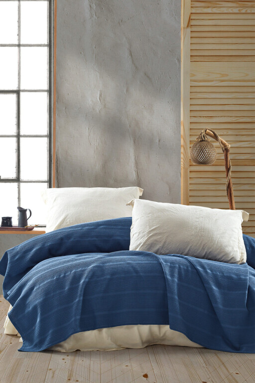 Cuvertura matlasata dubla, Leona - Blue, Viaden, Bumbac