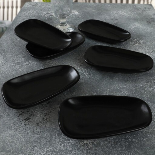 Set boluri pentru aperitive, Keramika, 275KRM1768, Ceramica , Nu absoarbe apa, Negru