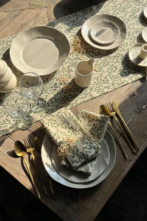 Traversa de masa, SX - Kitchen, 626SRT1147, Poliester , Dimensiune: 45 x 150 cm (1 bucată), Bej