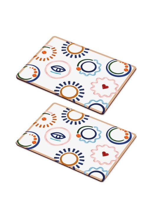 Set de covorașe de masă din lemn, Hermia, 280TMA1574, Mașină de spălat vase - nesigură / Cuptor cu microunde - nesigură, Multicolor