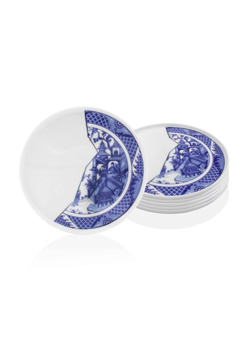 Set platouri servire, Mia, 280TMA1459, Portelan, Alb/Albastru