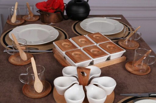 Set de mic dejun, Hermia, 196RWE2104, Mașină de spălat vase - nesigură / Cuptor cu microunde - nesigură, Alb