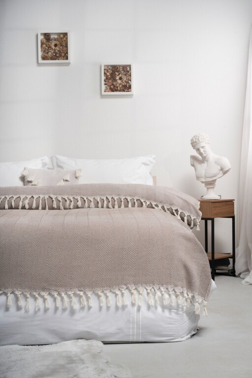 Cuvertura matlasata dubla, Balıksırtı - Brown, ICF Bedroom, Bumbac