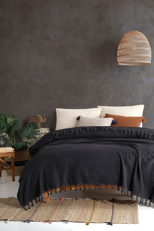 Cuvertura matlasata dubla, Roma - Black, Viaden, Bumbac;Poliester