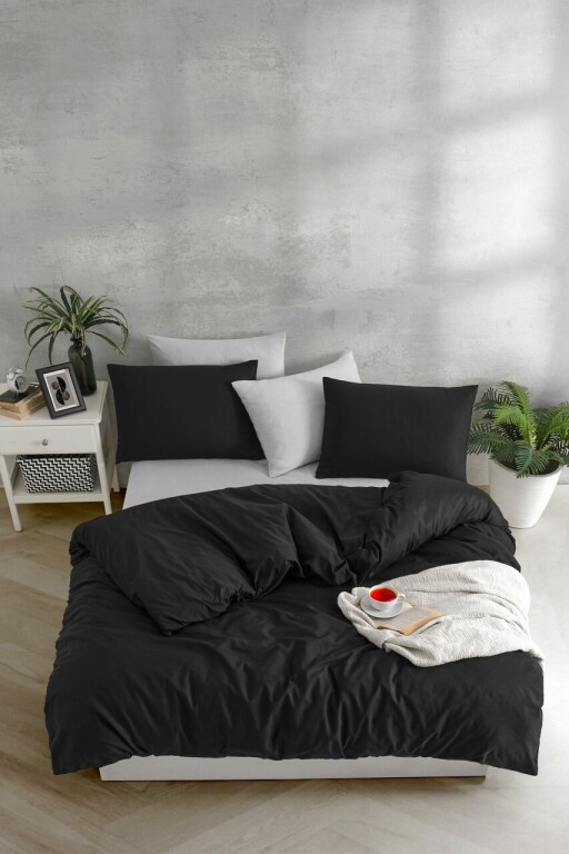 Lenjerie de pat pentru o persoana, Yarn Dyed - Black, Tabu Home, Bumbac;Poliester