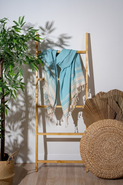 Prosop de plaja, L&#039;essentiel Maison, New Diamond, Turcoaz