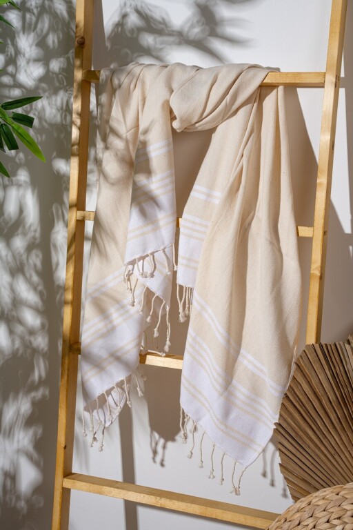 Prosop de plaja, L&#039;essentiel Maison, New Diamond, Ecru