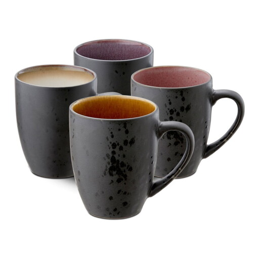 Căni negre 4 buc. din ceramică 300 ml Gastro Black/Mix – Bitz