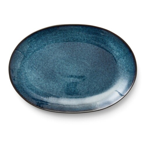 Farfurie neagră/albastră din gresie Gastro Dark Blue/Black – Bitz