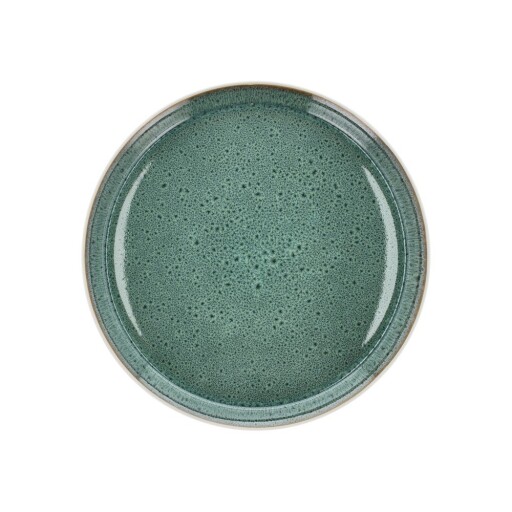 Farfurie albă/verde din gresie ø 27 cm Gastro White/Green – Bitz
