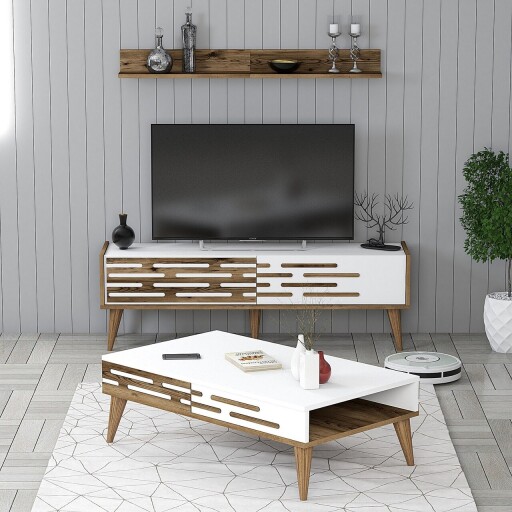 Set mobilier living, Hommy Craft, Valensiya 140, PAL, Nuc/Alb