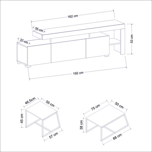 Set mobilier living, Inarch, Beliz, PAL, Alb