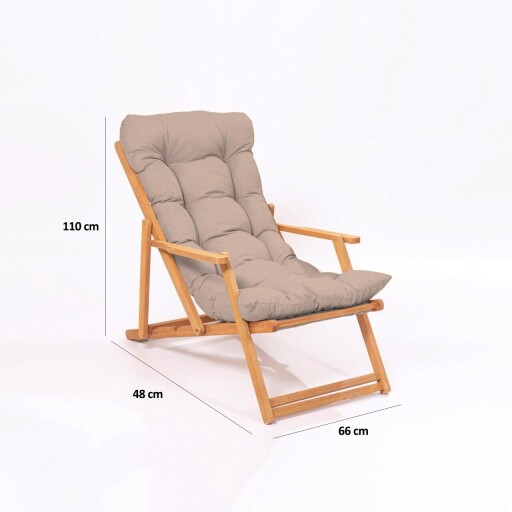 Scaun de gradina, Meya Dekor, My008, 50x81x50 cm, Lemn de fag, Maro / Natural