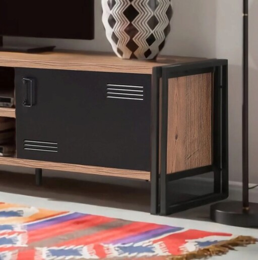 Set mobilier living, Sapphire, COSMO-TKM.12, PAL, Pin Atlantic / Negru