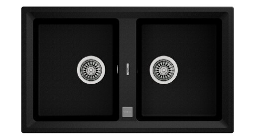 Chiuveta bucatarie tegranit Teka Stone 90B TG 2B cu doua cuve  860x510mm  Schwartzmetallic